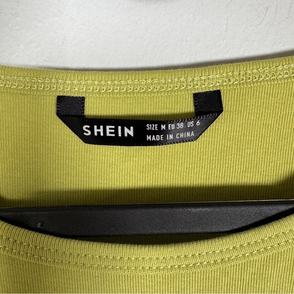 SHEIN teddy bear 🧸 Lime Green Ribbed Top - Picture 2 of 4